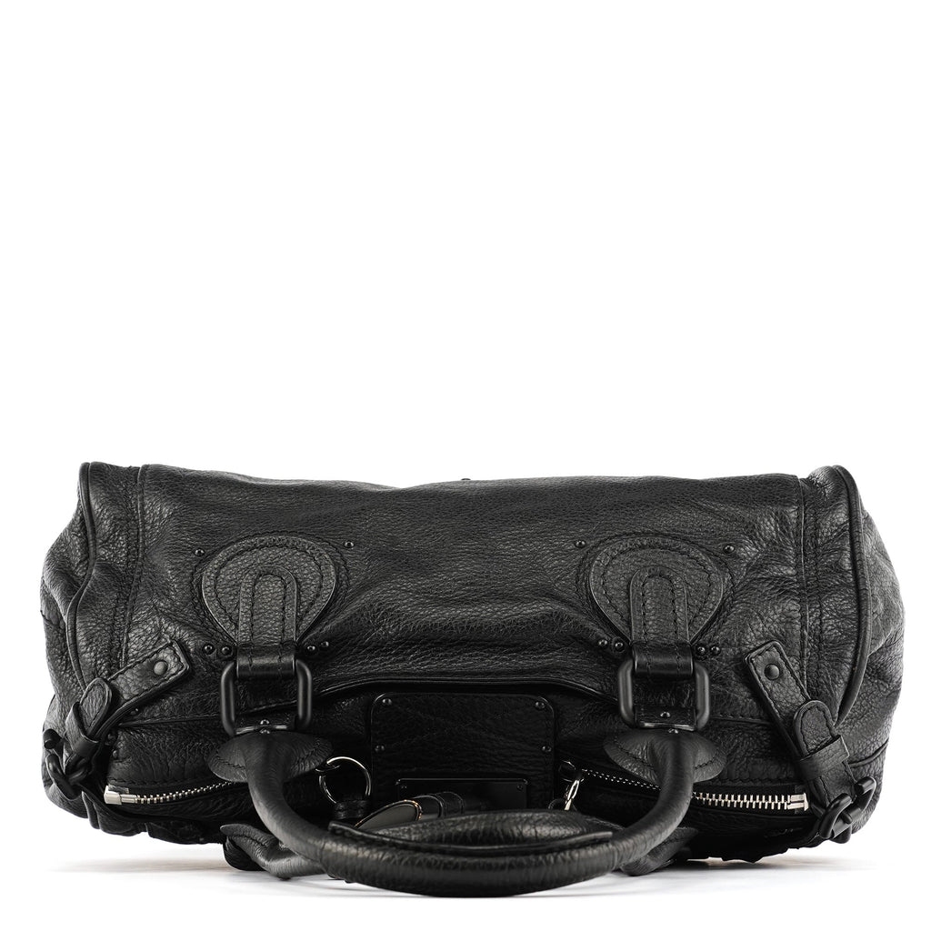 All Black Leather Paddington Shoulder Bag