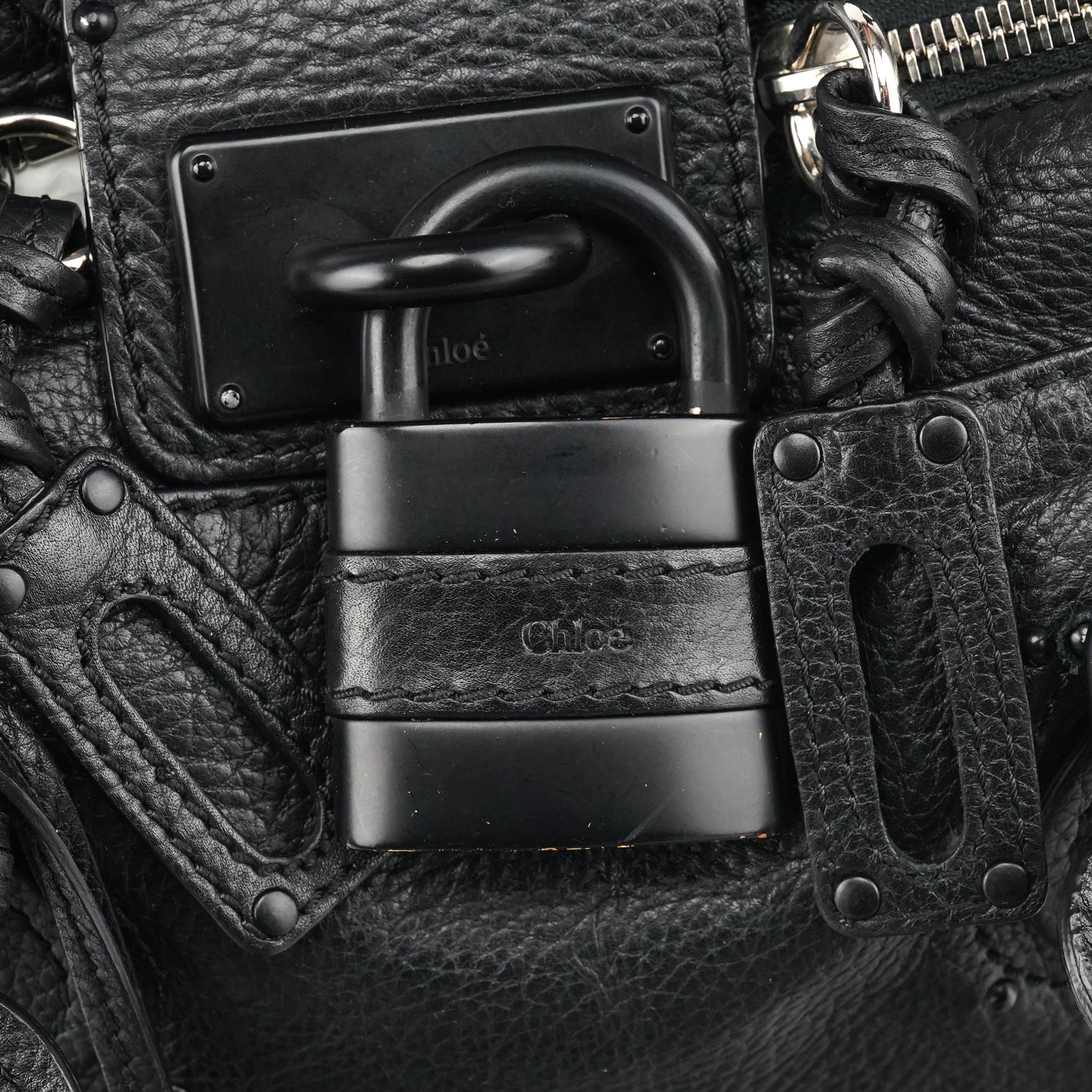 All Black Leather Paddington Shoulder Bag