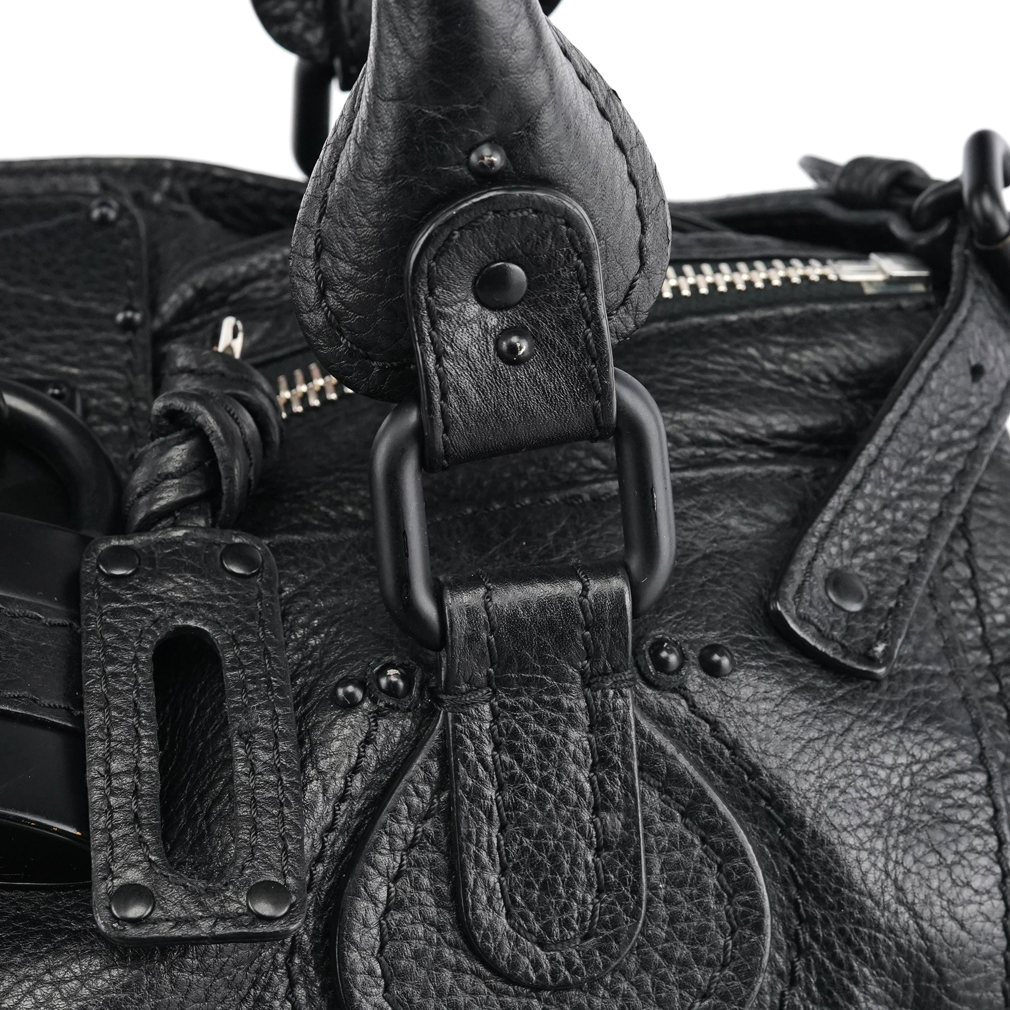 All Black Leather Paddington Shoulder Bag