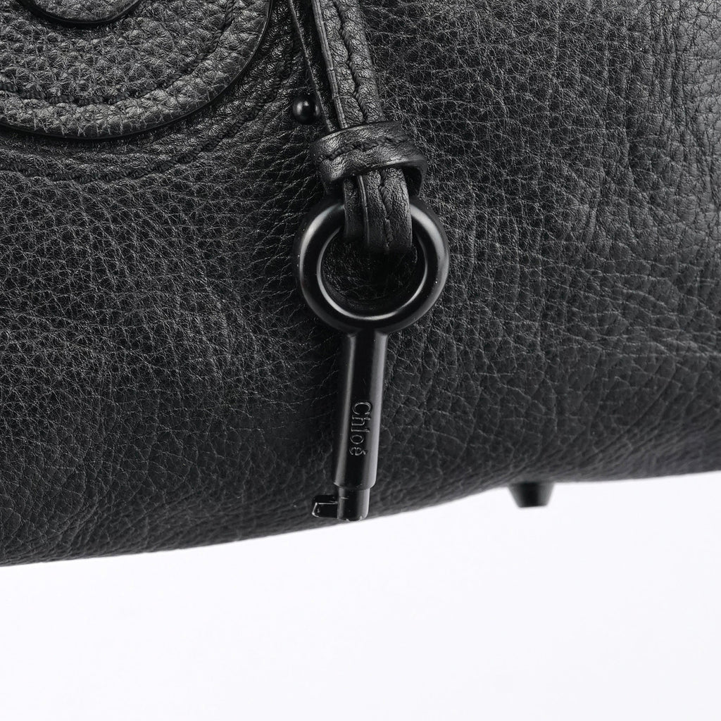 All Black Leather Paddington Shoulder Bag