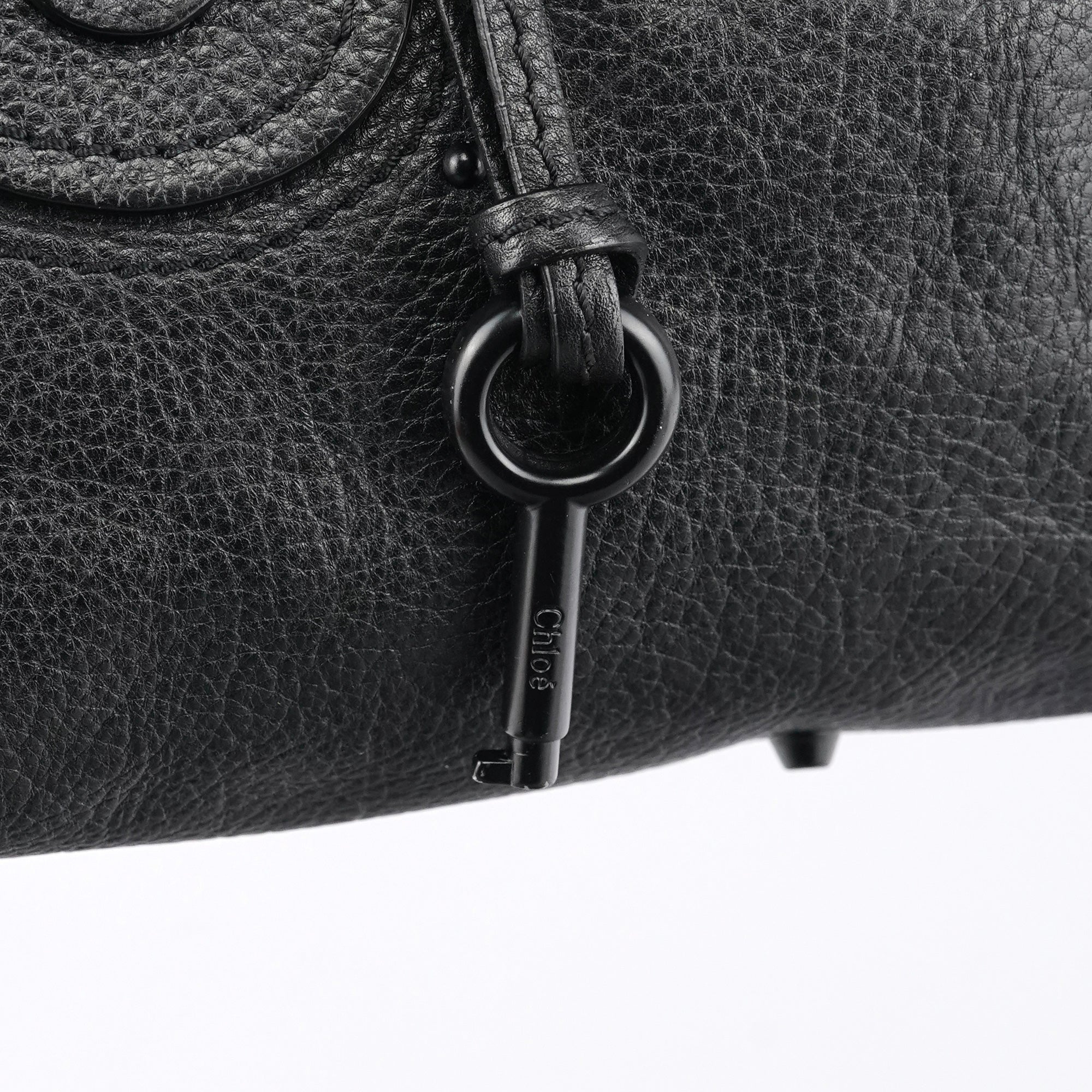 All Black Leather Paddington Shoulder Bag