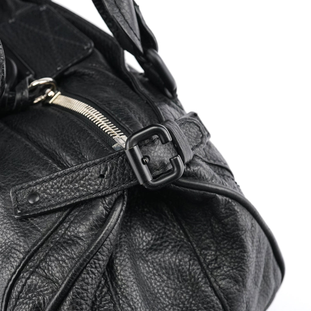 All Black Leather Paddington Shoulder Bag