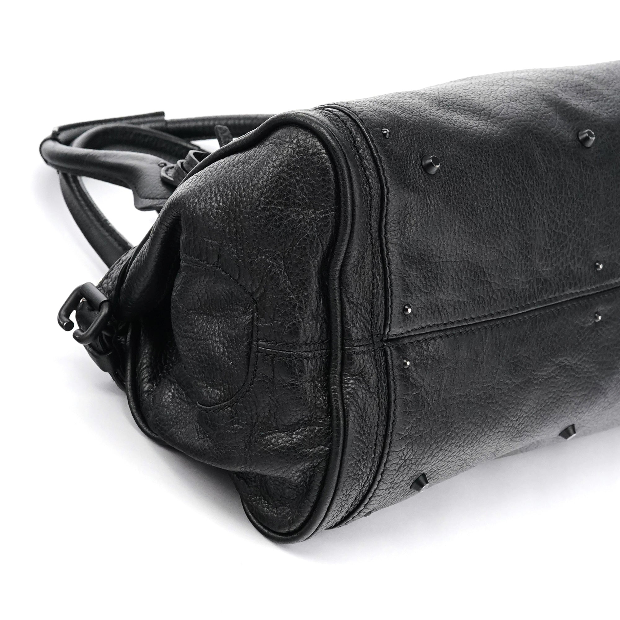All Black Leather Paddington Shoulder Bag