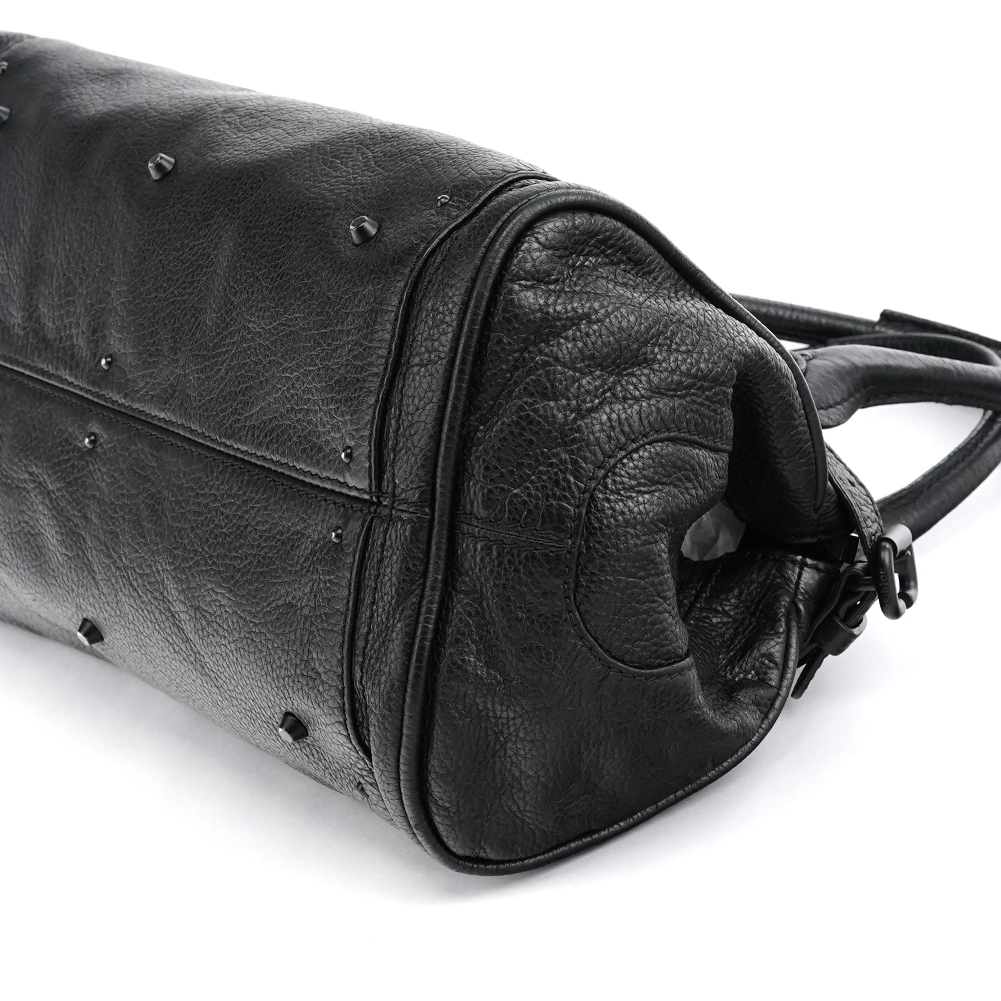 All Black Leather Paddington Shoulder Bag