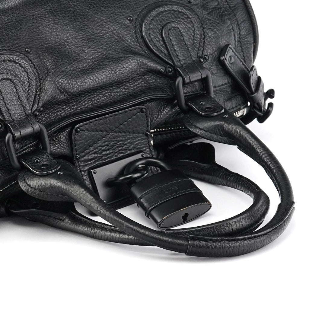All Black Leather Paddington Shoulder Bag