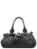 All Black Leather Paddington Shoulder Bag