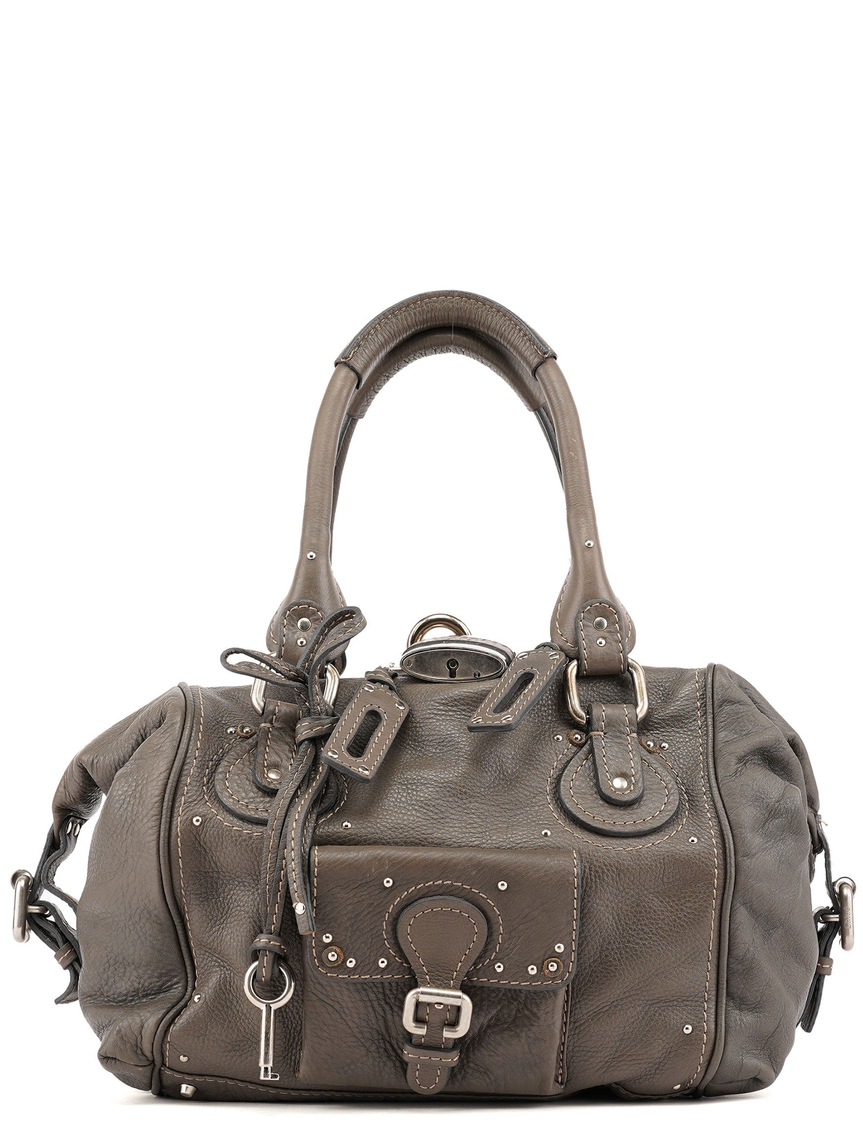 Anthracite Leather Paddington Shoulder Bag