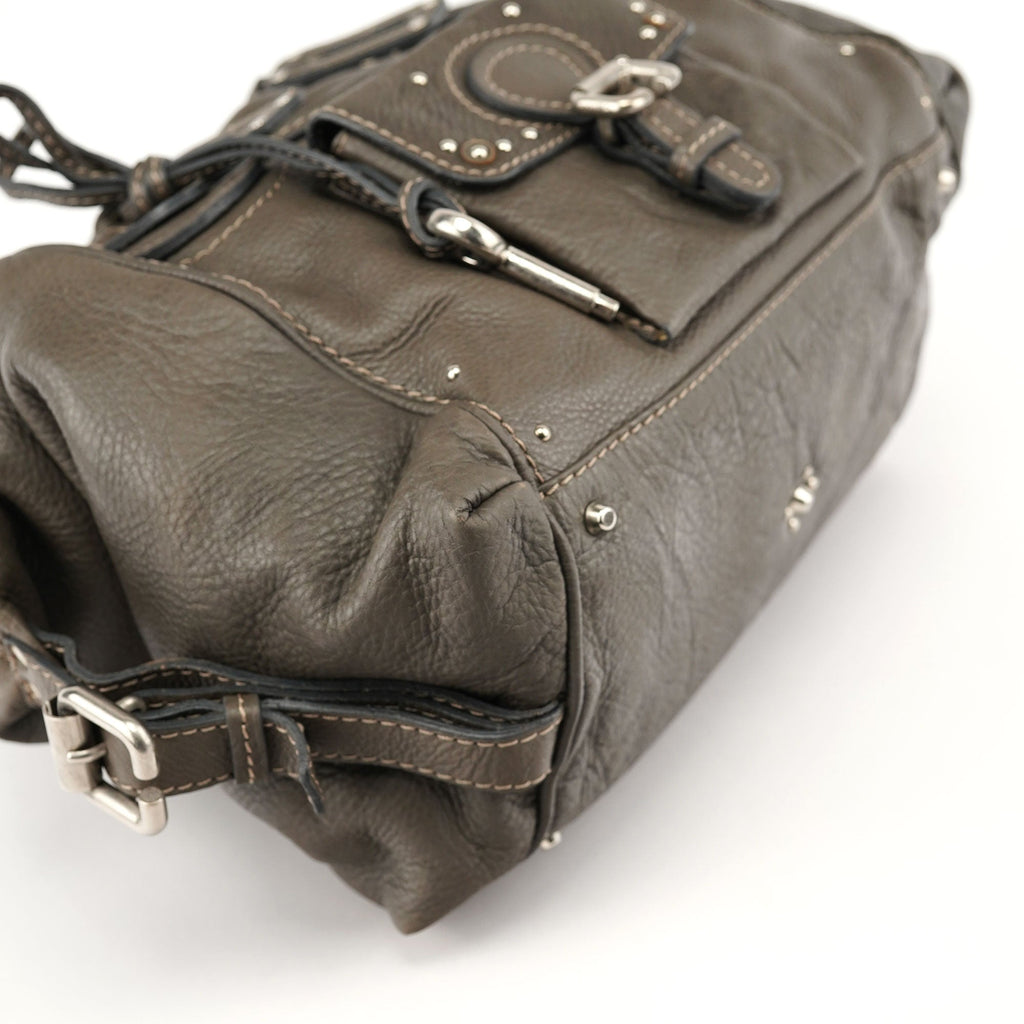 Anthracite Leather Paddington Shoulder Bag