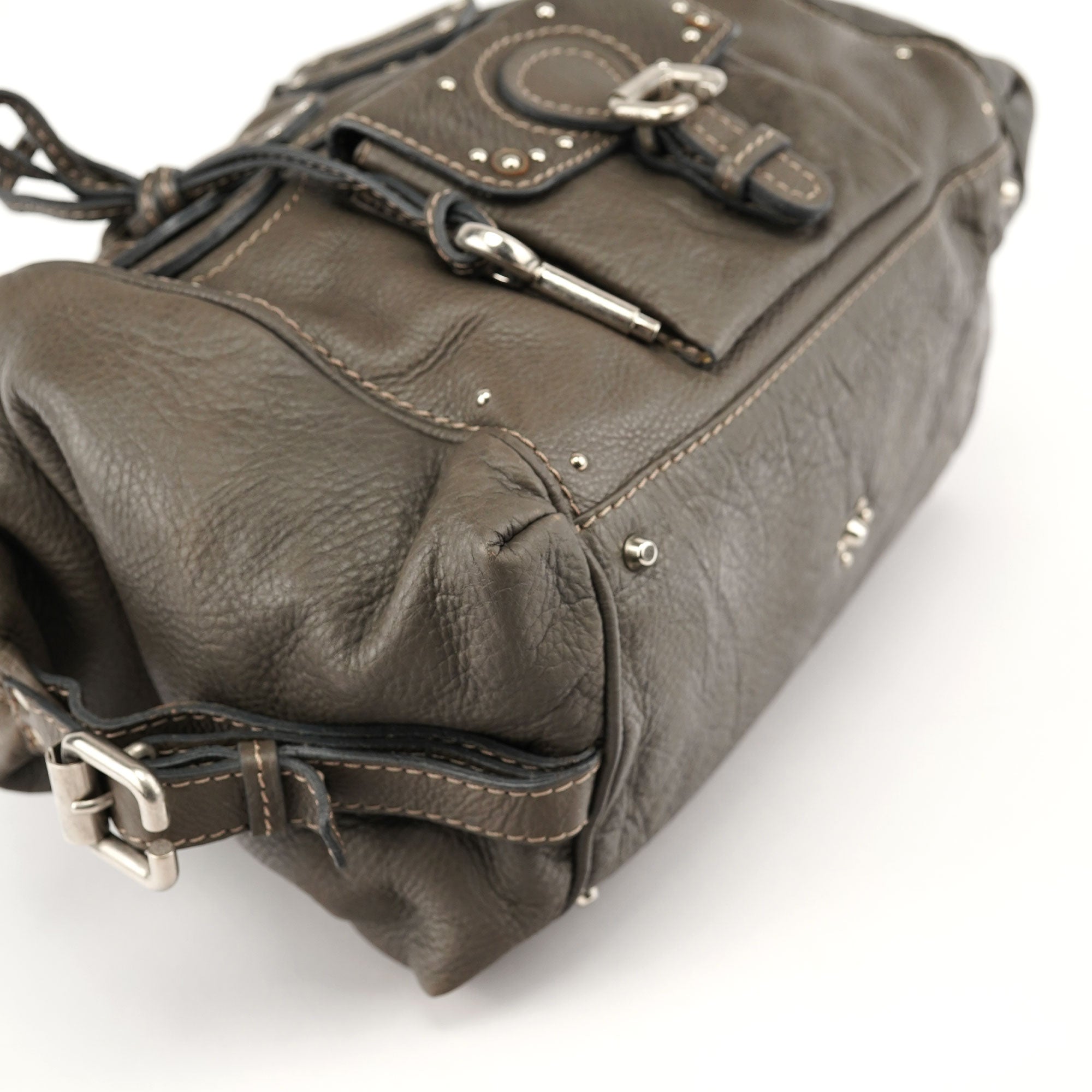 Anthracite Leather Paddington Shoulder Bag
