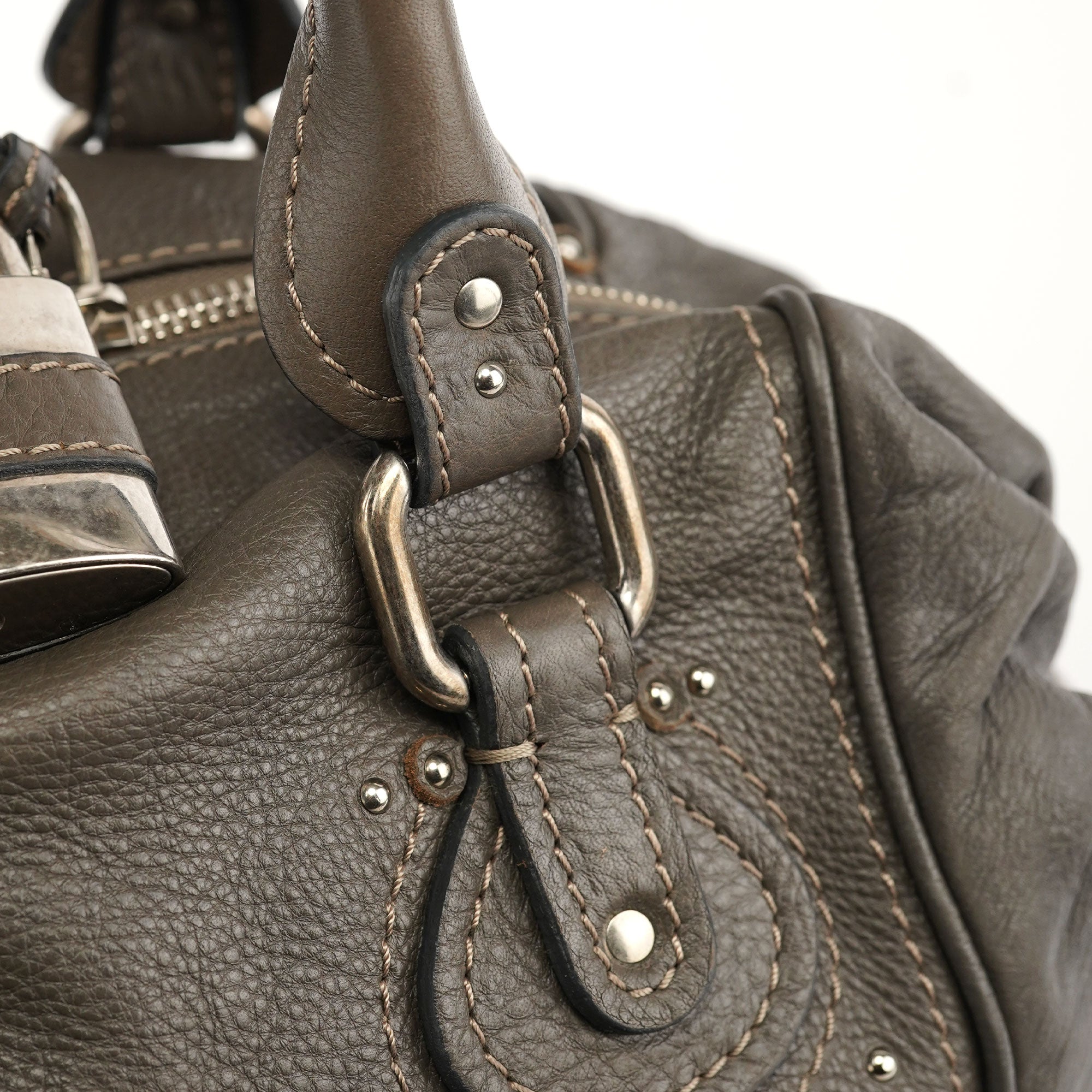 Anthracite Leather Paddington Shoulder Bag