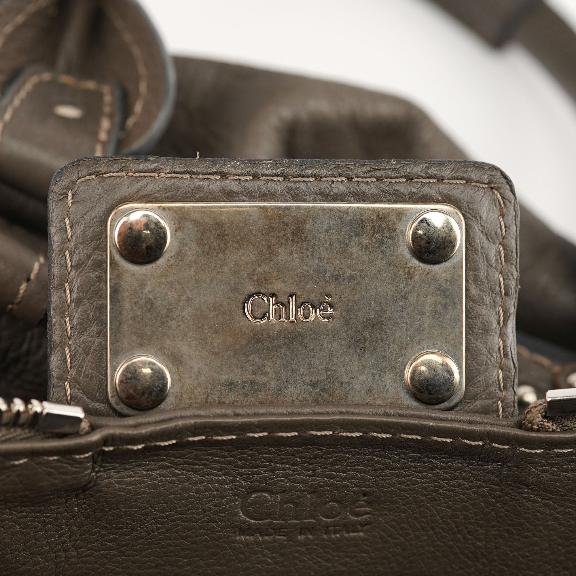Anthracite Leather Paddington Shoulder Bag
