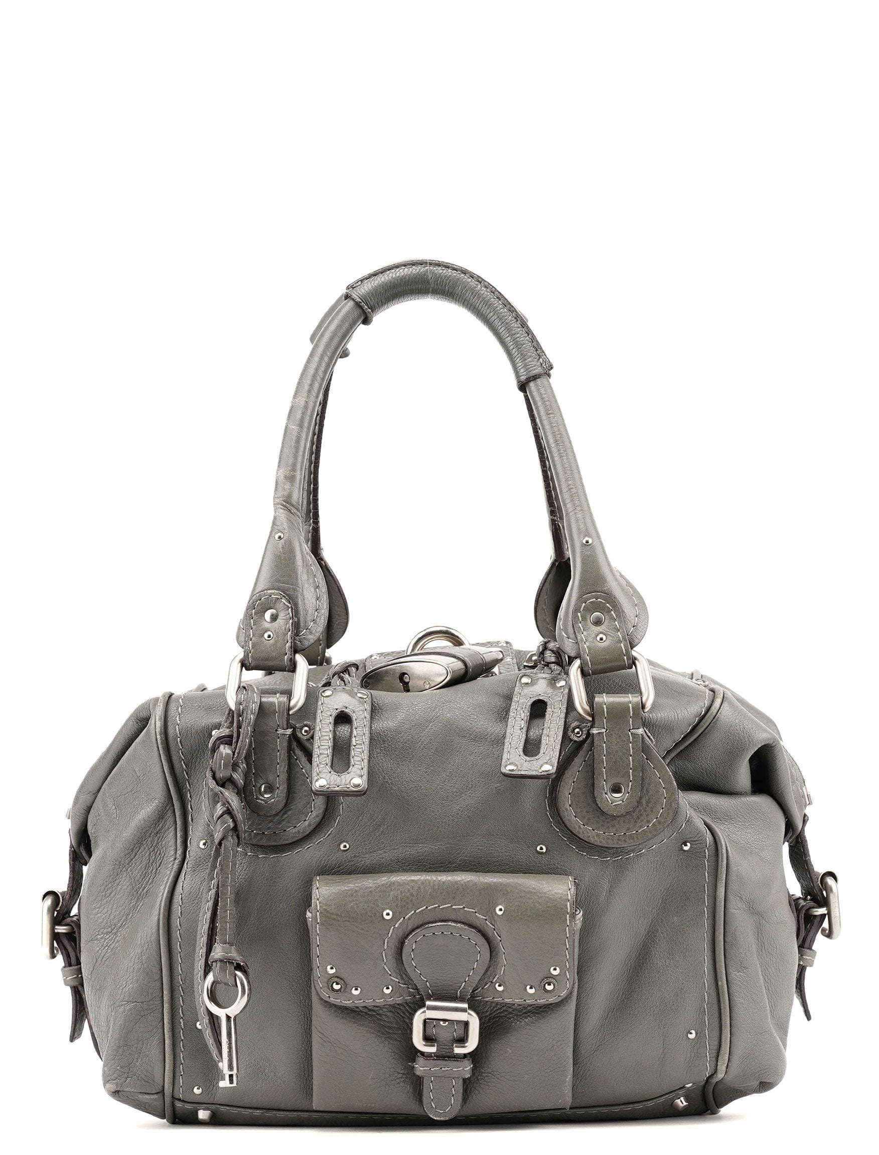 Anthracite Leather Paddington Shoulder Bag