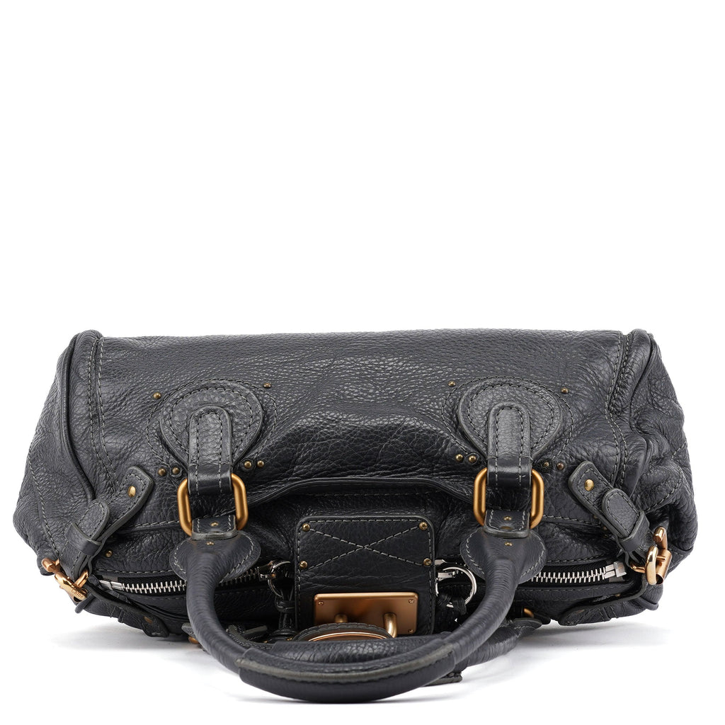 Anthracite Leather Paddington Shoulder Bag