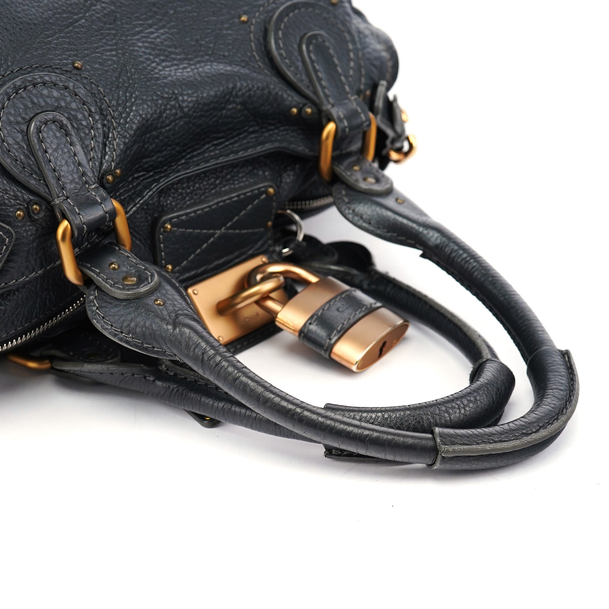 Anthracite Leather Paddington Shoulder Bag