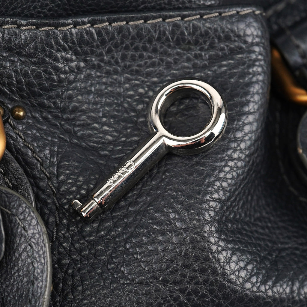 Anthracite Leather Paddington Shoulder Bag