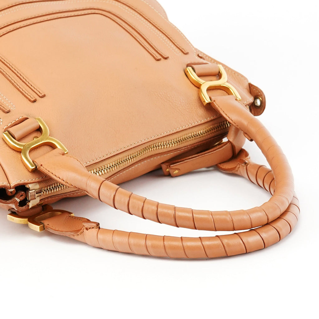 Apricot Beige Leather Marcie 2-Way Bag