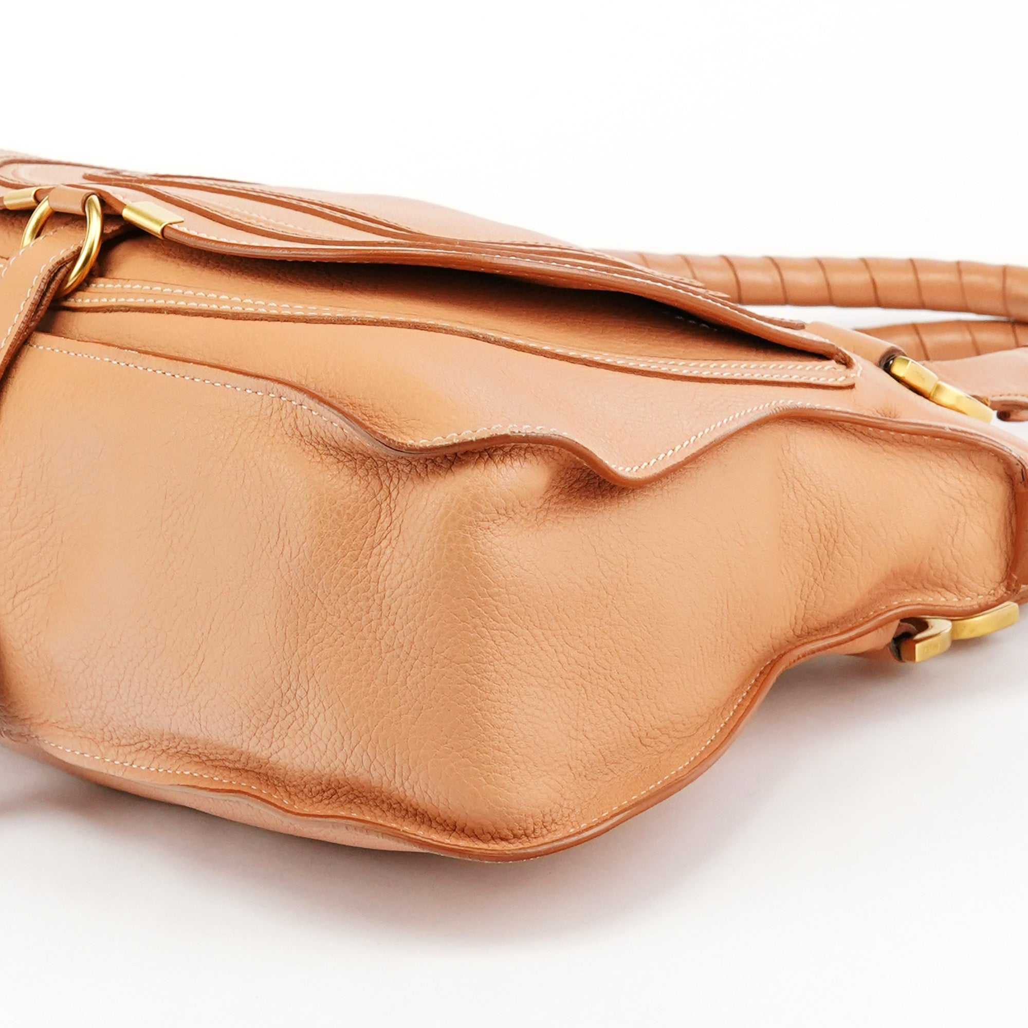Apricot Beige Leather Marcie 2-Way Bag