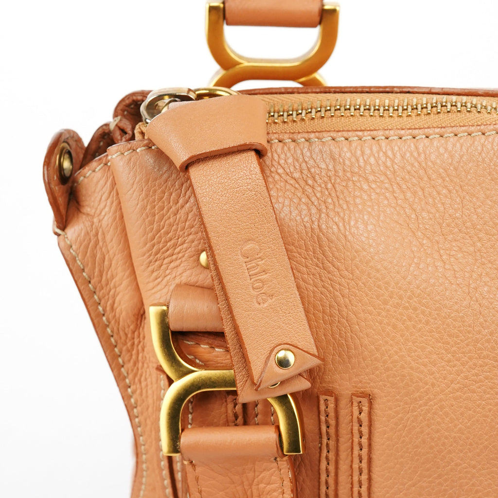 Apricot Beige Leather Marcie 2-Way Bag