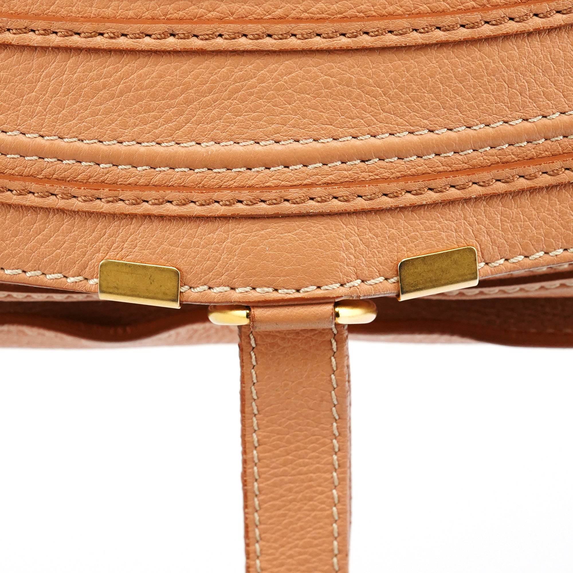 Apricot Beige Leather Marcie 2-Way Bag