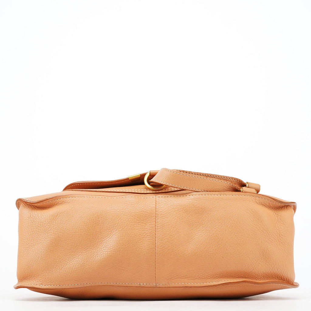 Apricot Beige Leather Marcie 2-Way Bag