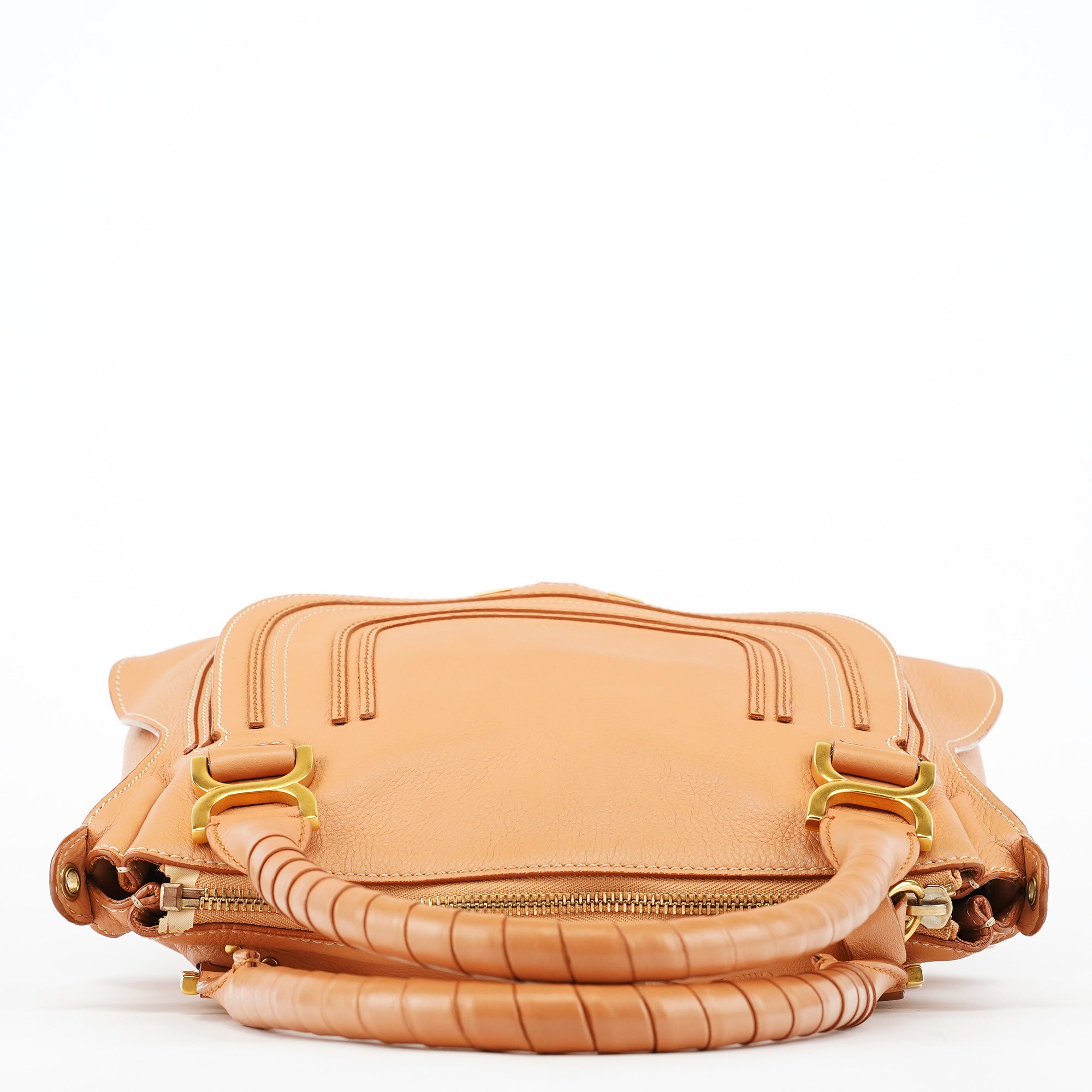 Apricot Beige Leather Marcie 2-Way Bag