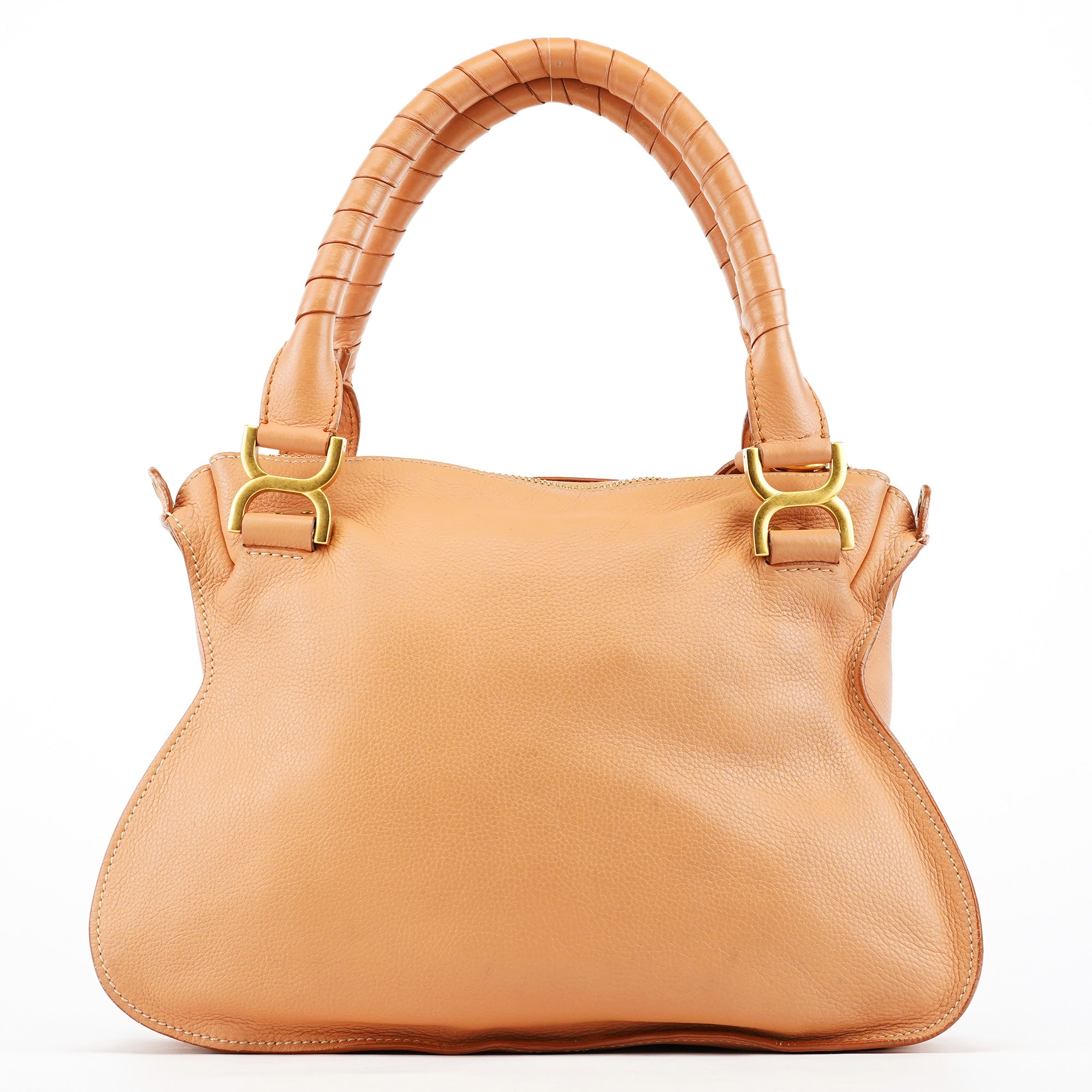 Apricot Beige Leather Marcie 2-Way Bag
