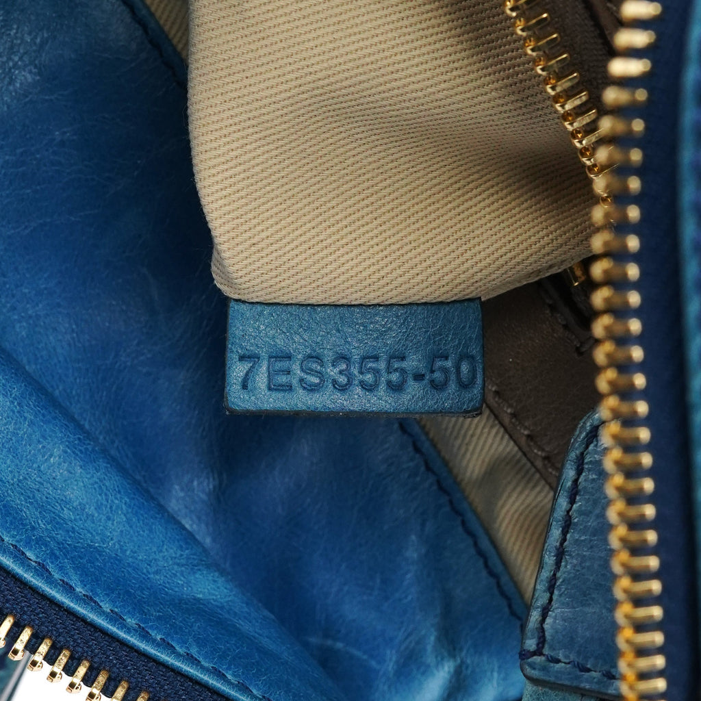 Baby Blue Leather Bay 2-Way Bag
