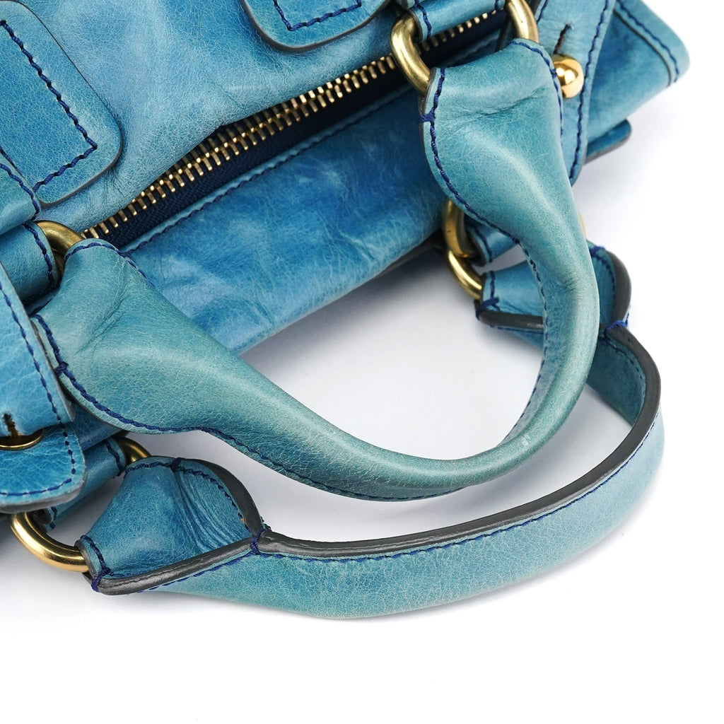 Baby Blue Leather Bay 2-Way Bag