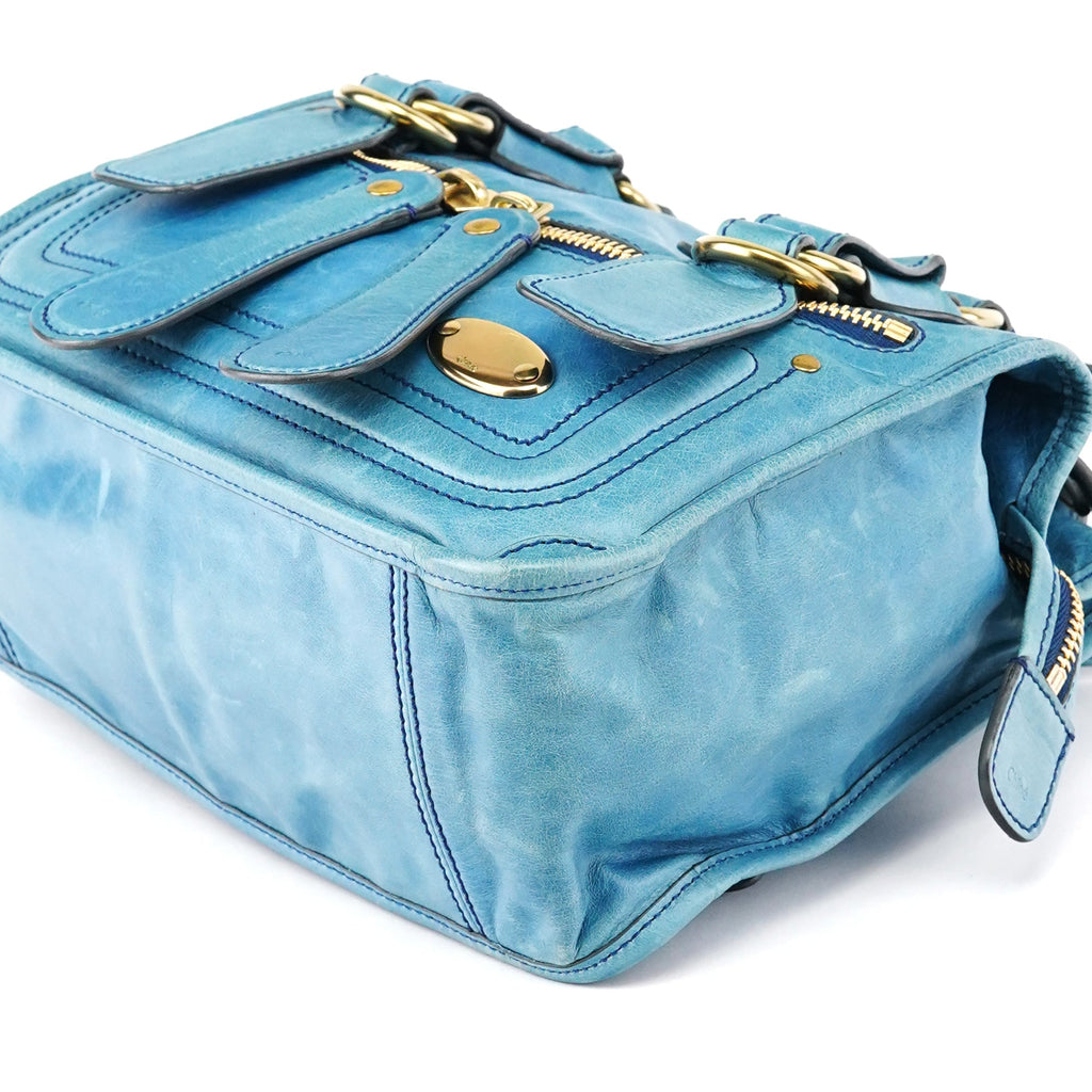 Baby Blue Leather Bay 2-Way Bag