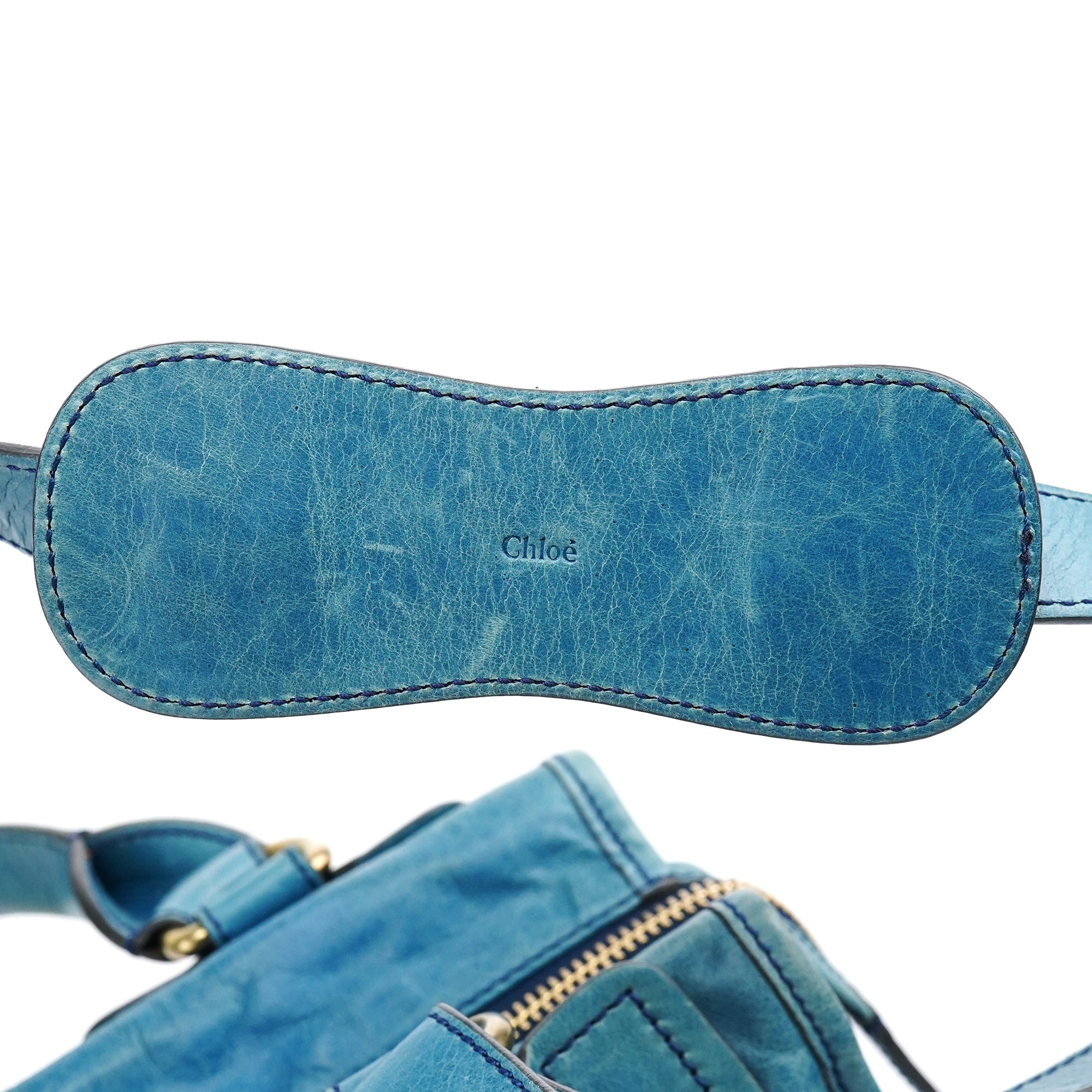 Baby Blue Leather Bay 2-Way Bag