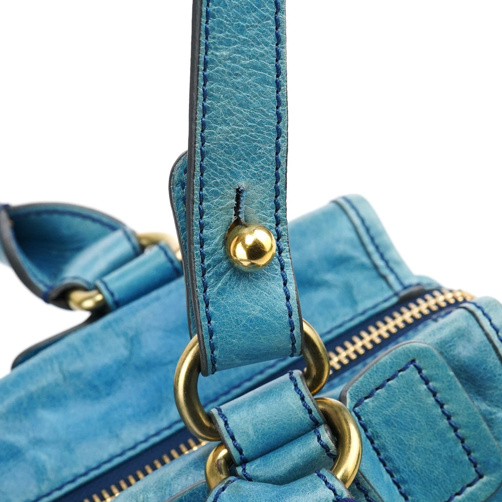 Baby Blue Leather Bay 2-Way Bag