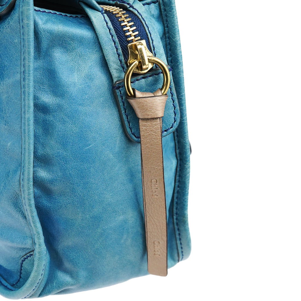Baby Blue Leather Bay 2-Way Bag
