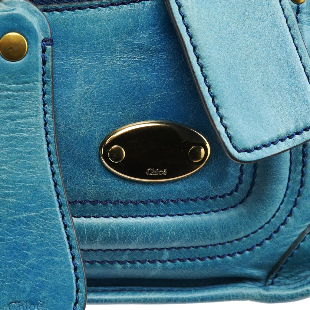 Baby Blue Leather Bay 2-Way Bag