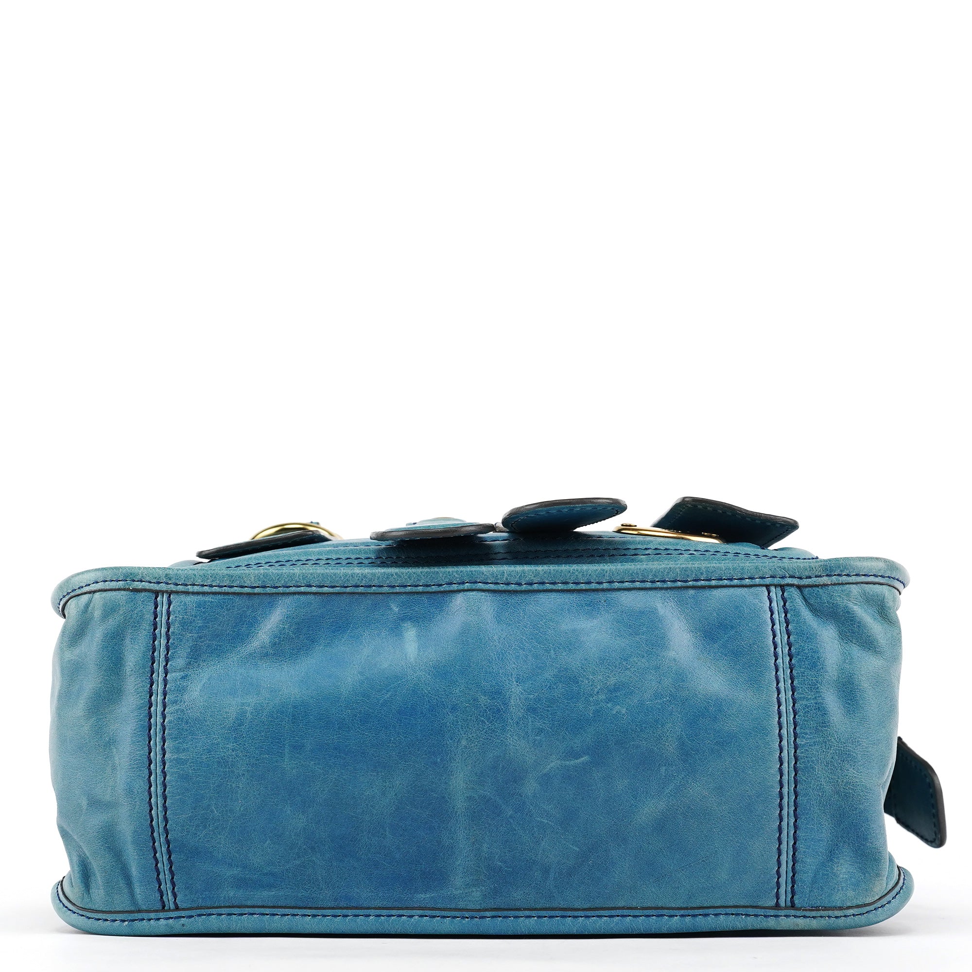 Baby Blue Leather Bay 2-Way Bag