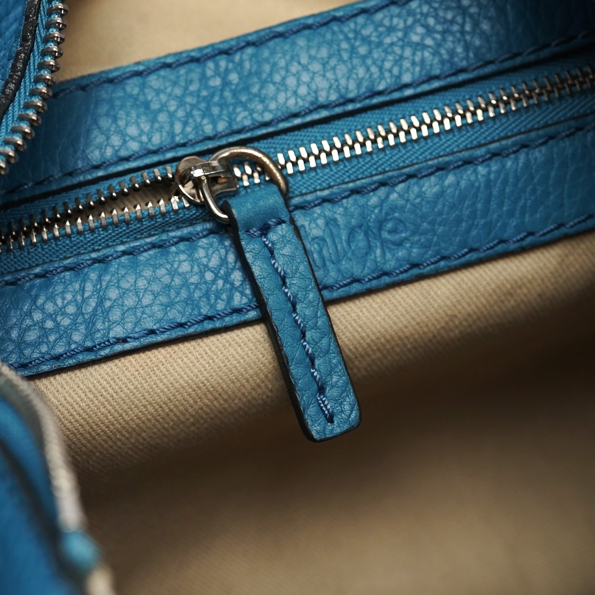 Baby Blue Leather Paddington Shoulder Bag