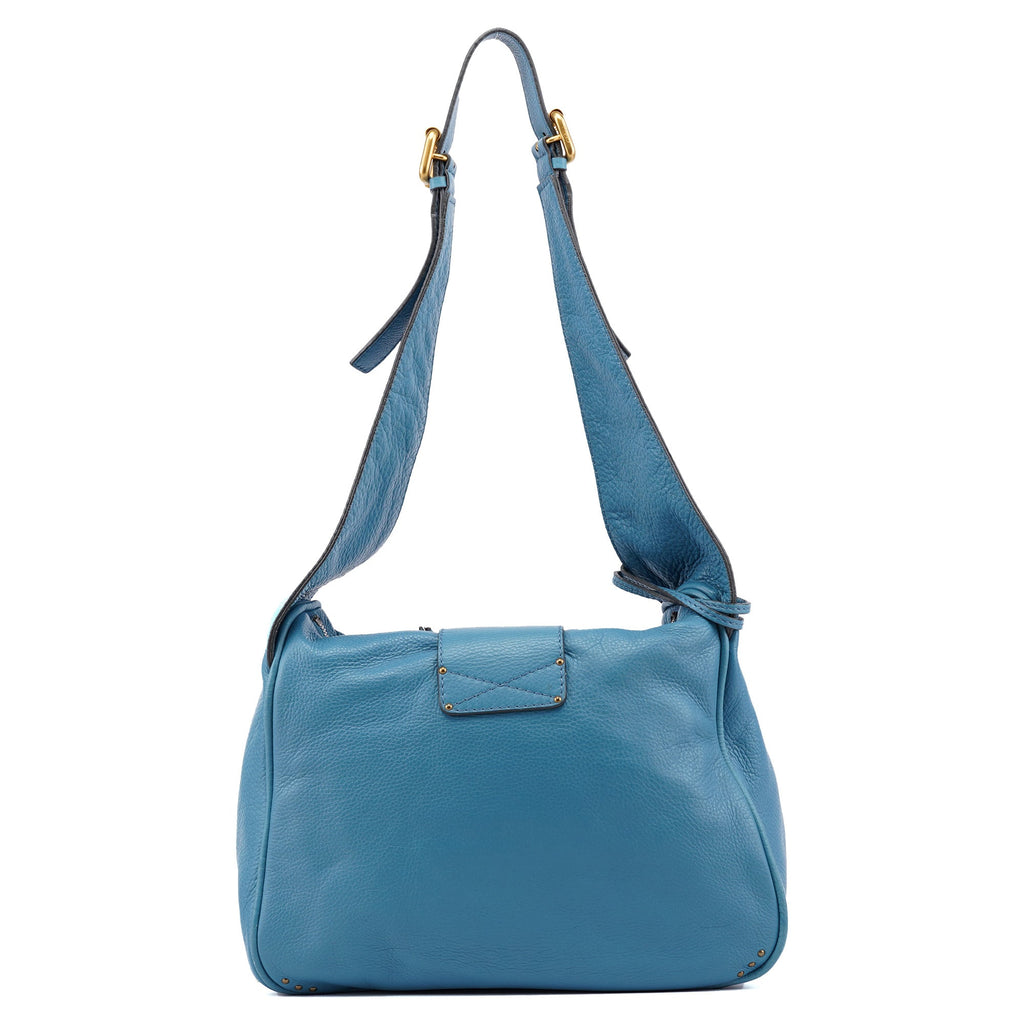 Baby Blue Leather Paddington Shoulder Bag
