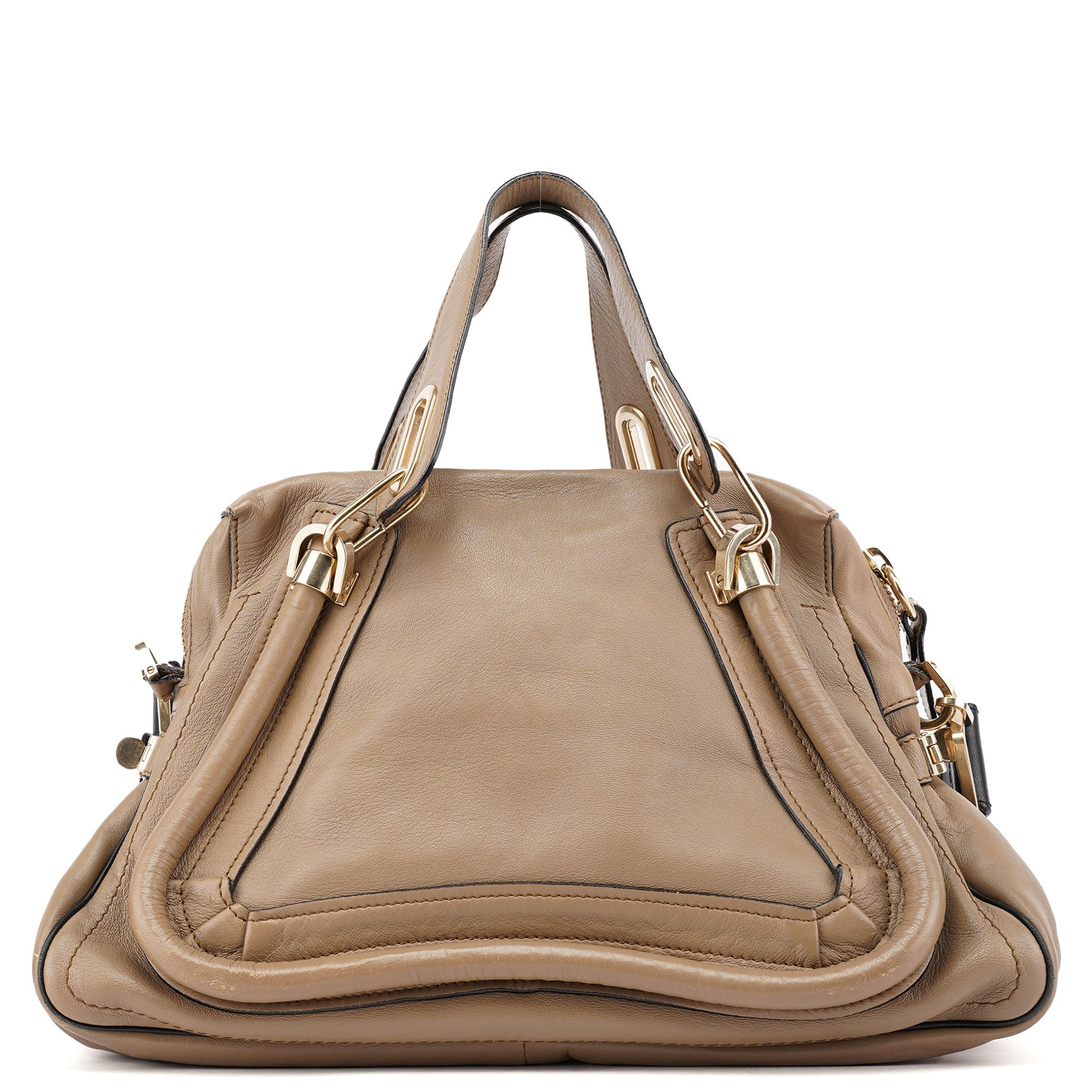 Beige Black Leather Paraty 2-Way Shoulder Bag