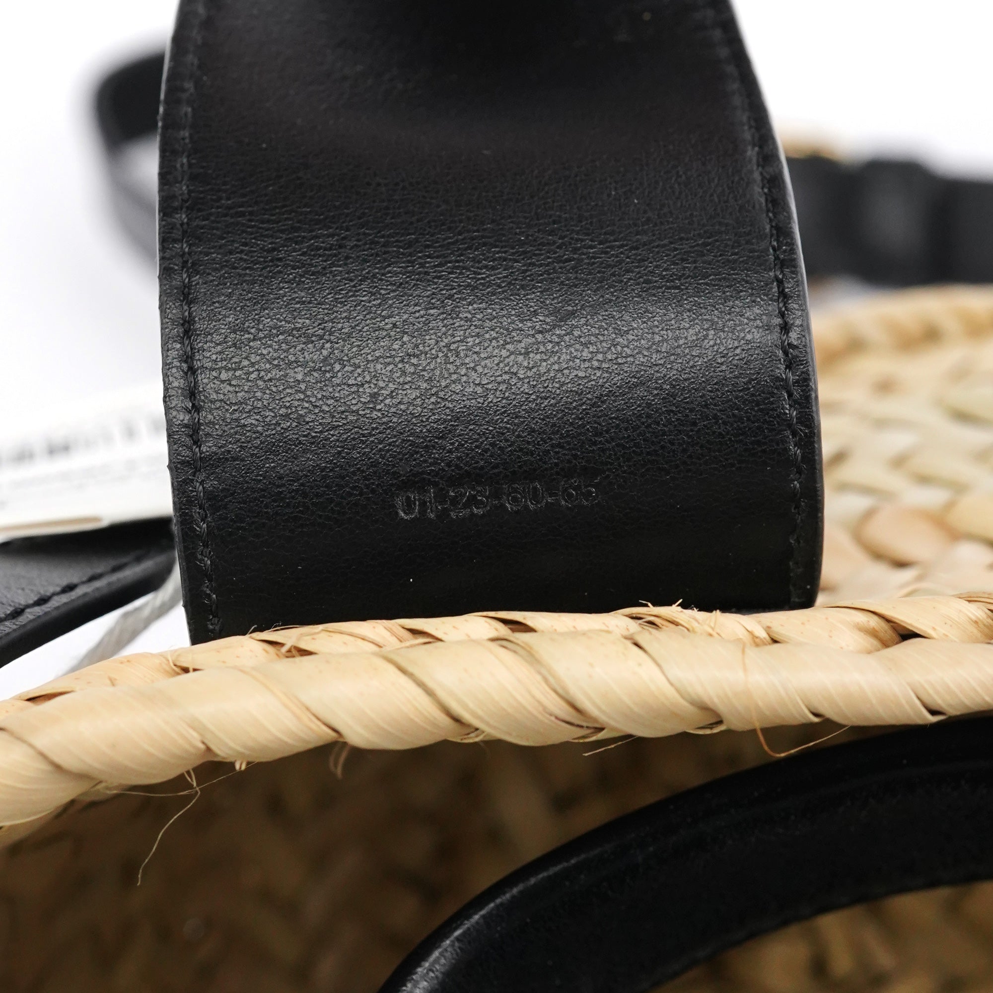 Beige Black Raffia 2-Way Basket Bag