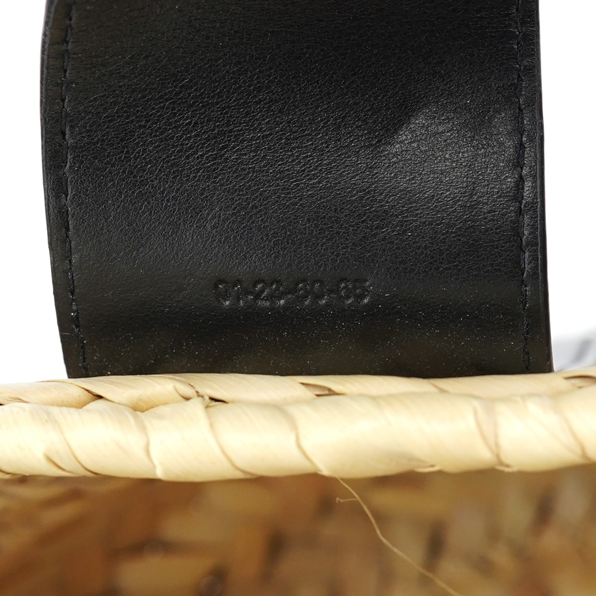 Beige Black Raffia Calfskin Bag