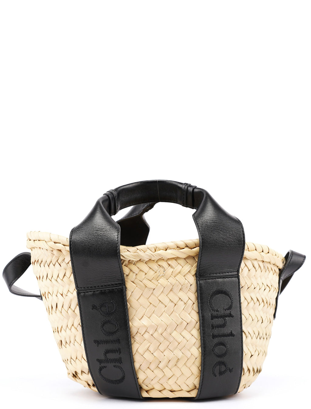 Beige Black Raffia Calfskin Bag