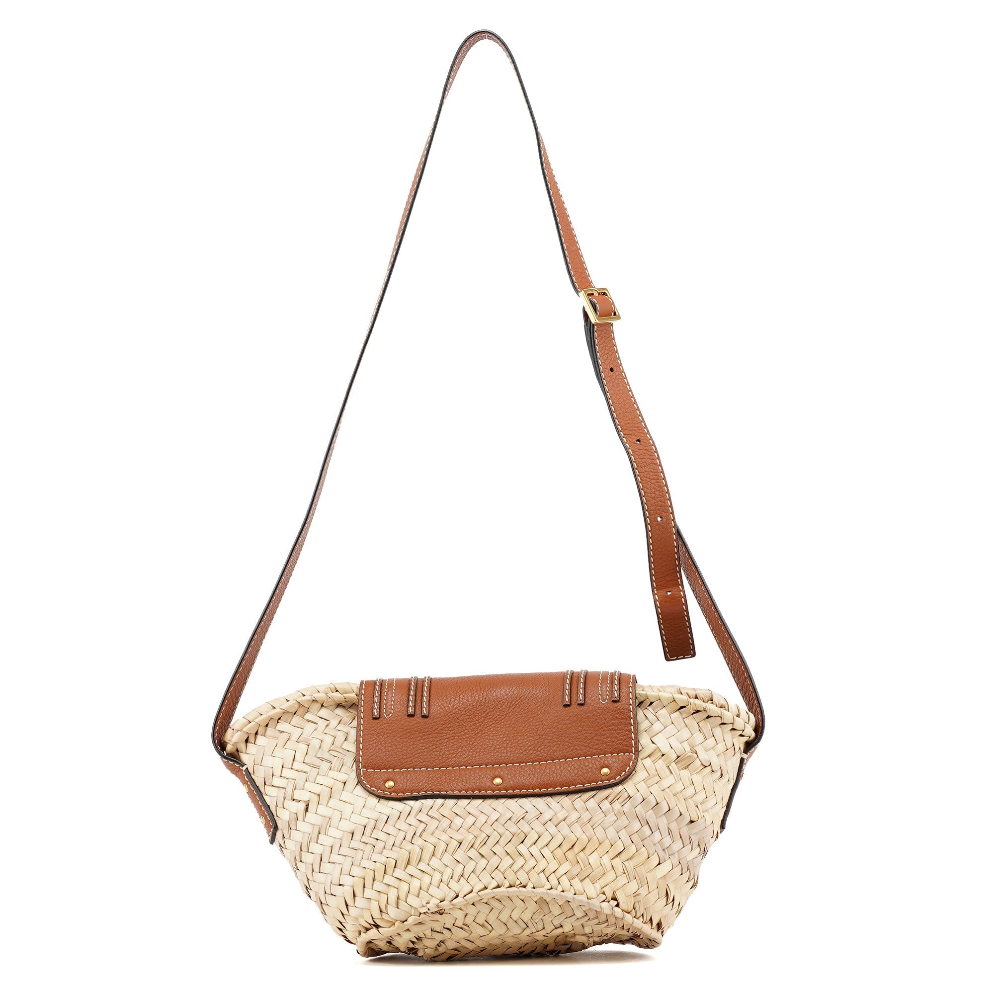 Beige Brown Marcie Basket Crossbody Bag
