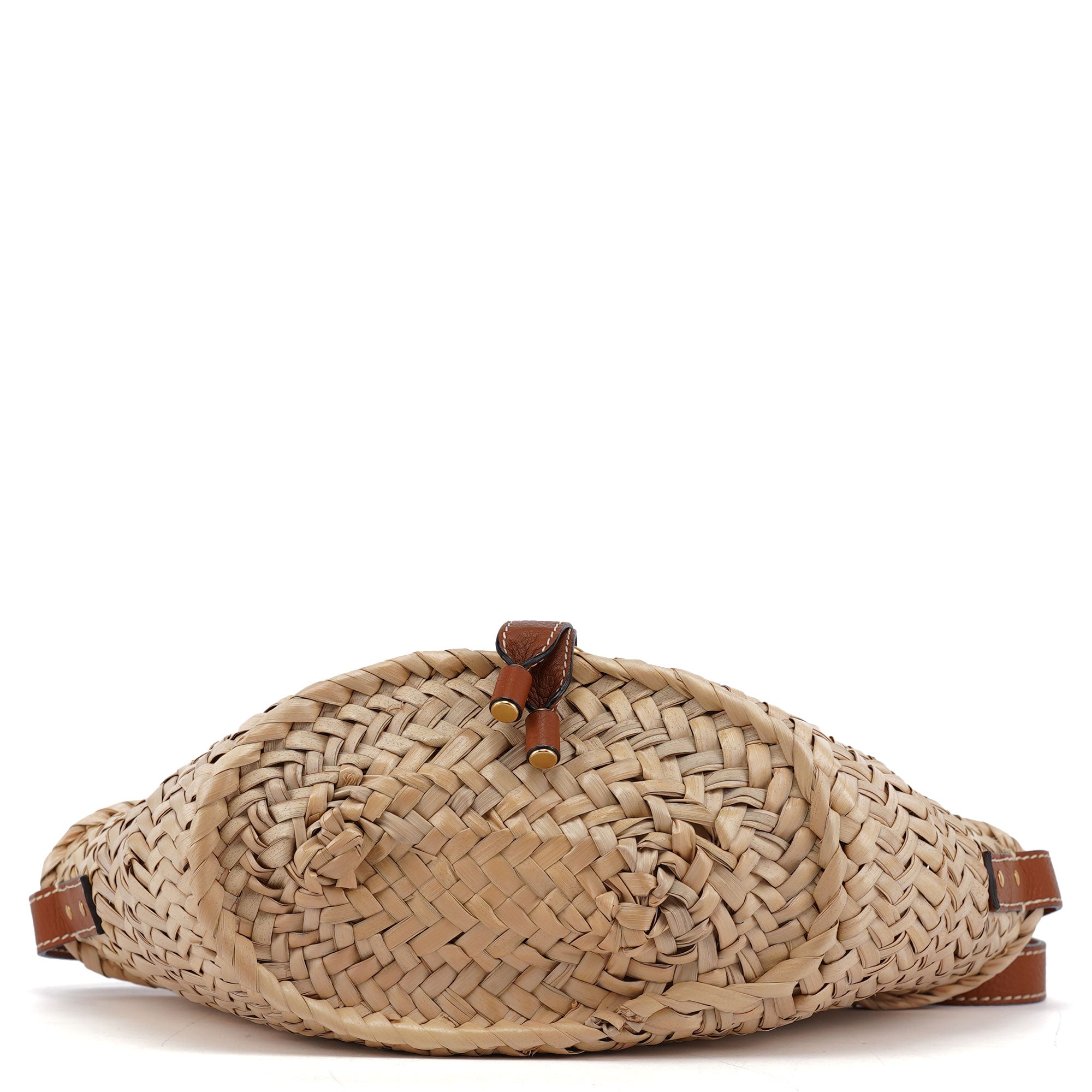 Beige Brown Marcie Basket Crossbody Bag