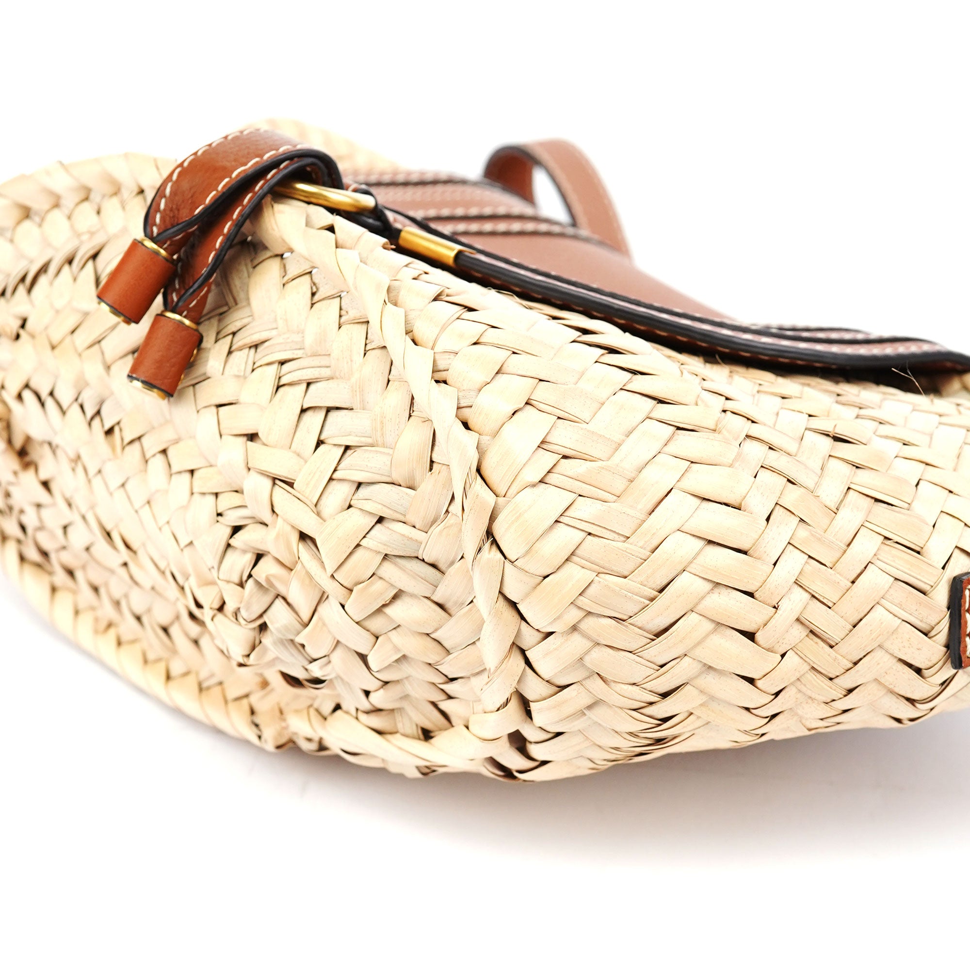 Beige Brown Marcie Basket Crossbody Bag