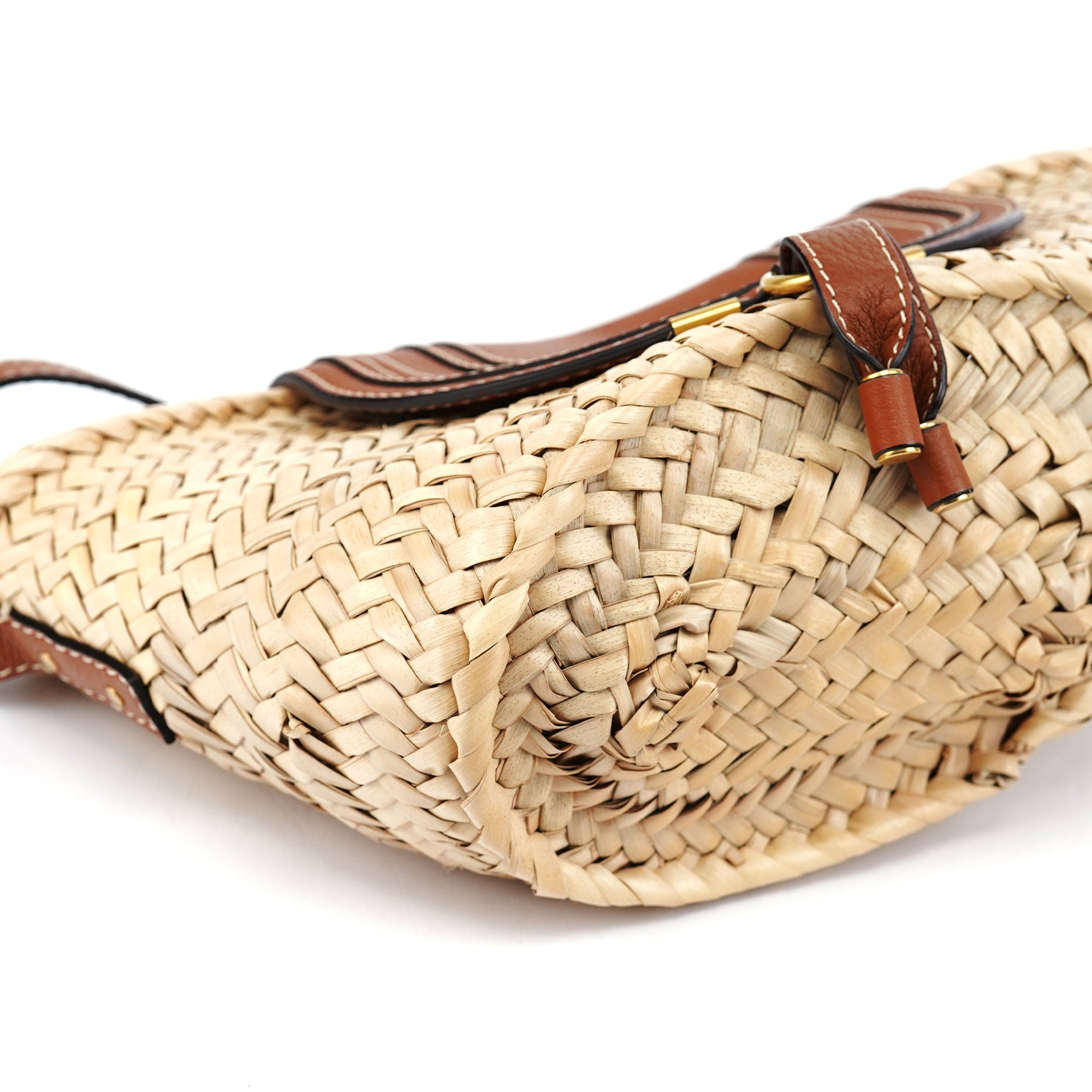 Beige Brown Marcie Basket Crossbody Bag
