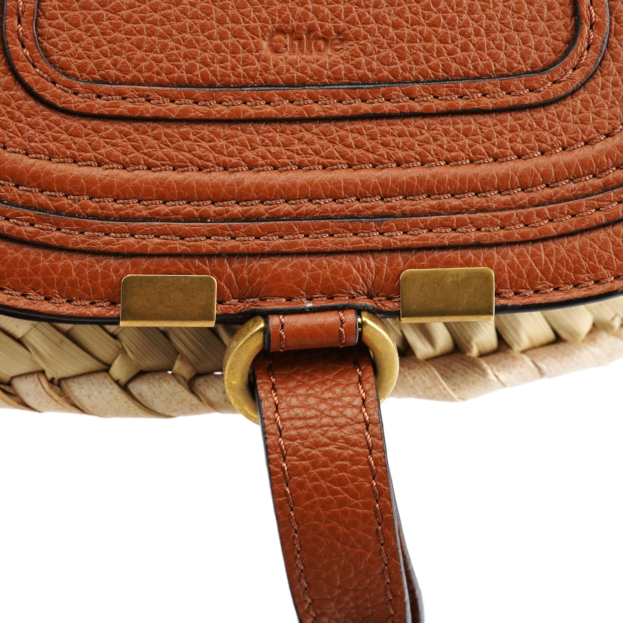 Beige Brown Raffia Marcie Basket Bag