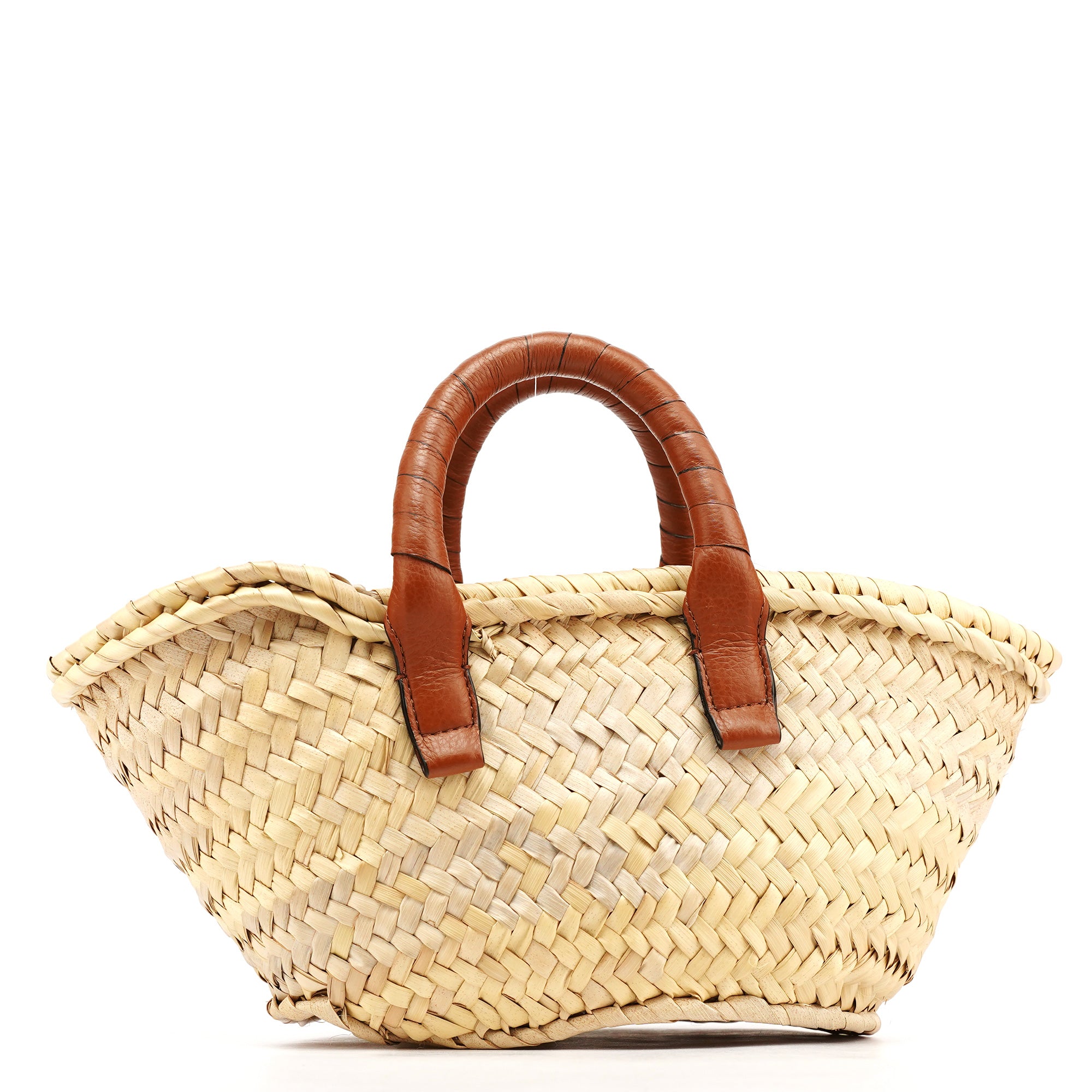 Beige Brown Raffia Marcie Basket Bag