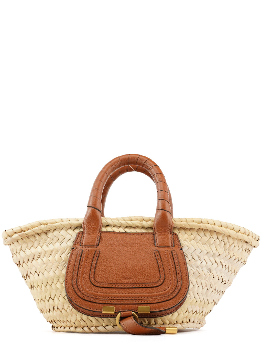 Beige Brown Raffia Marcie Basket Bag