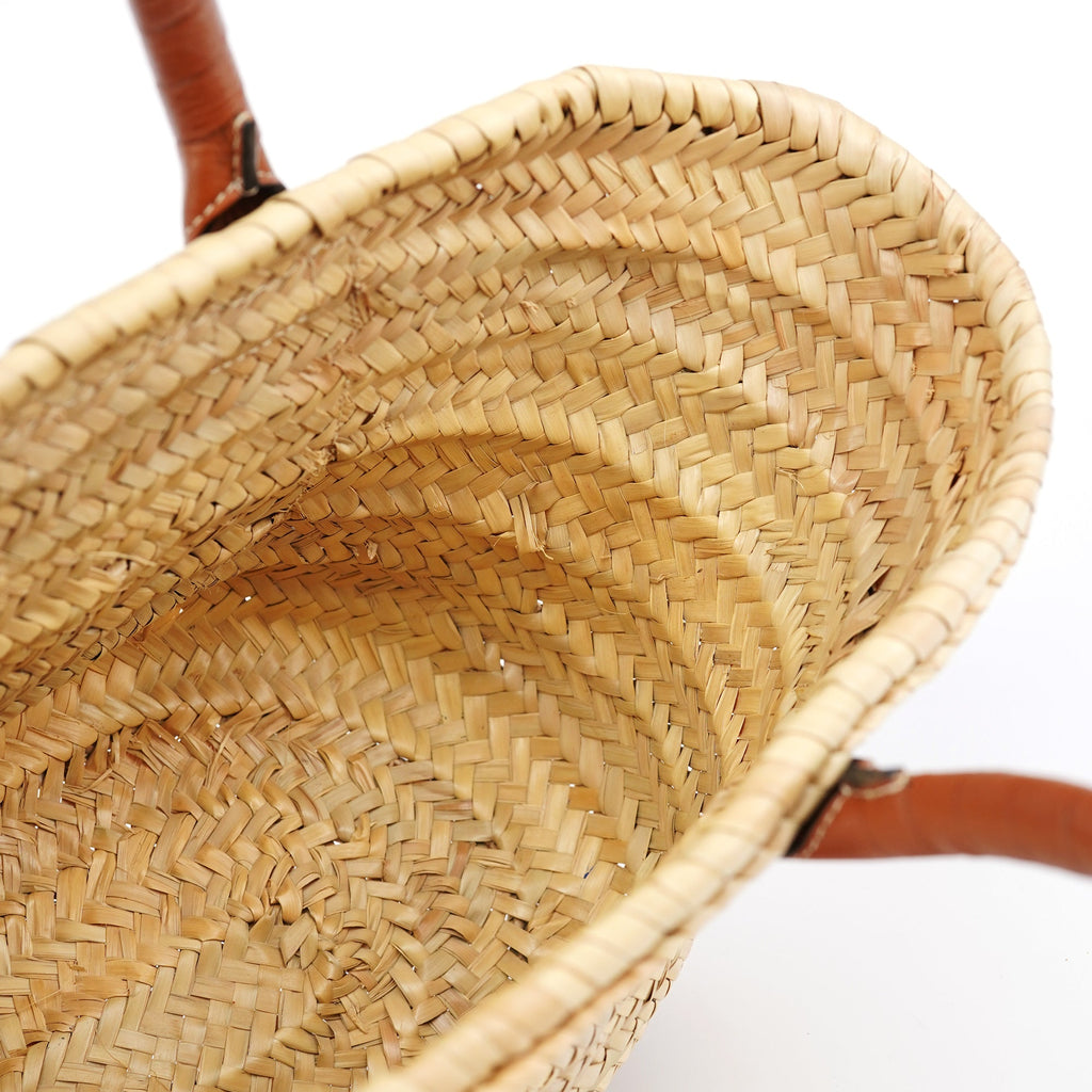 Beige Brown Raffia Marcie Tote Bag