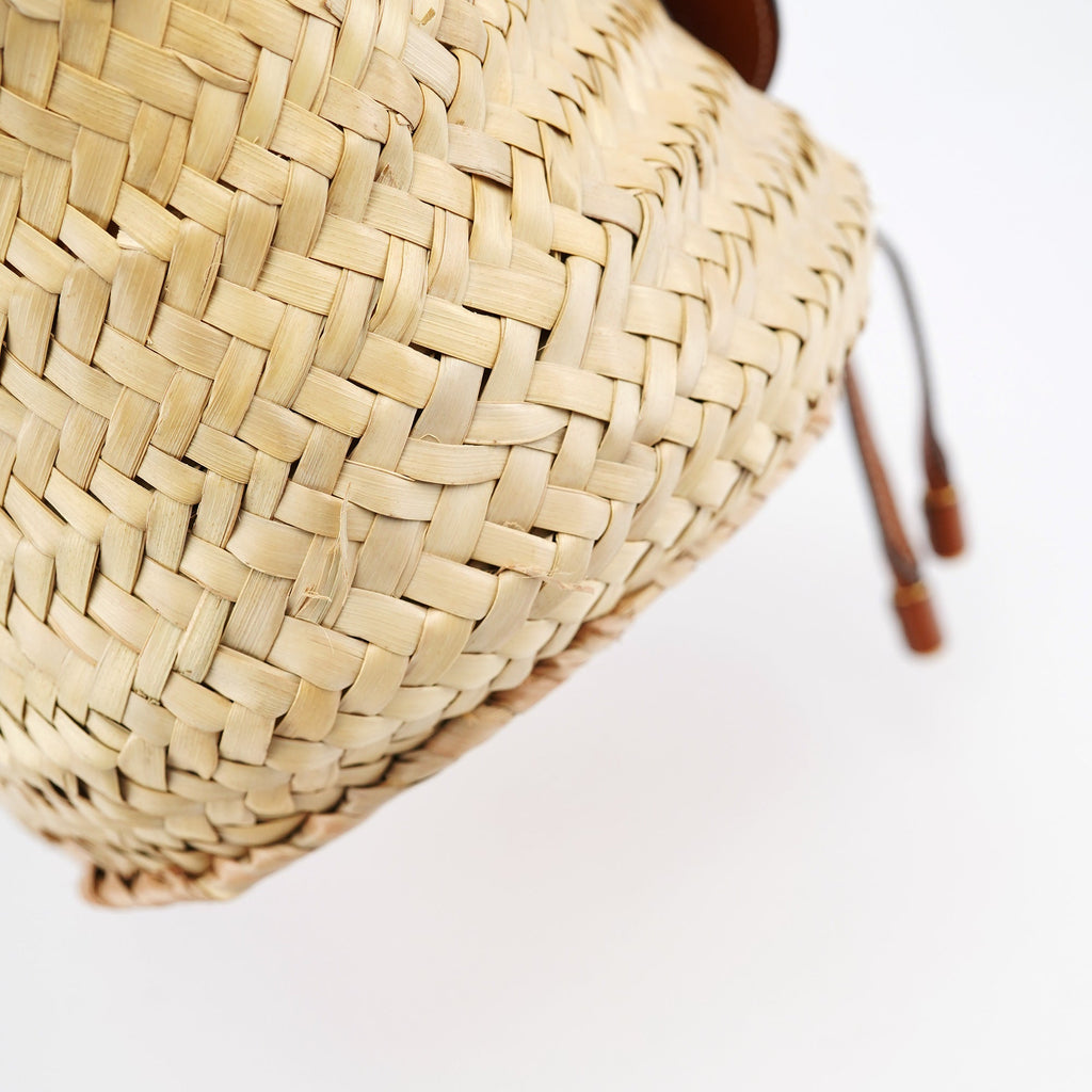 Beige Brown Raffia Marcie Tote Bag