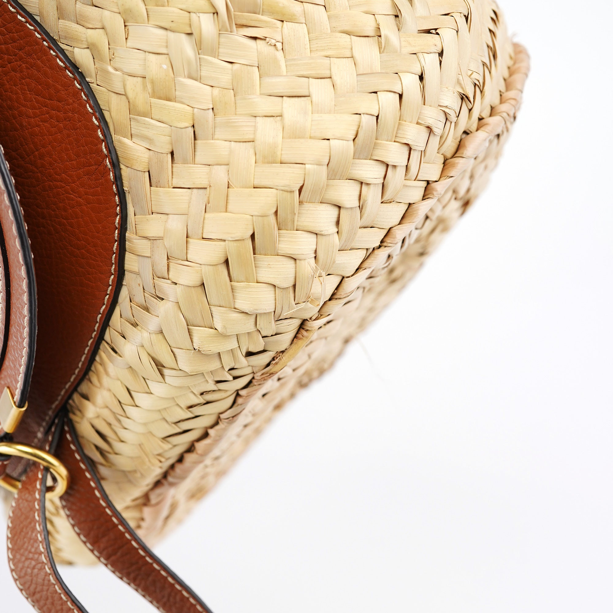 Beige Brown Raffia Marcie Tote Bag